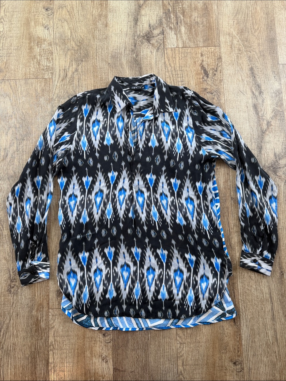 APNY Blue Ikat Button-Down Shirt